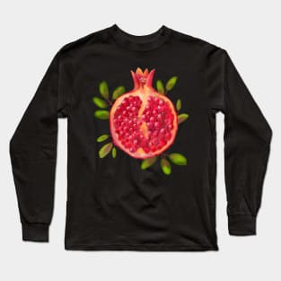 Pomegranate in pastel painting style Long Sleeve T-Shirt